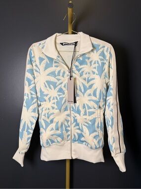 Palm Angels Blue & Cream Palm Tree Track Jacket